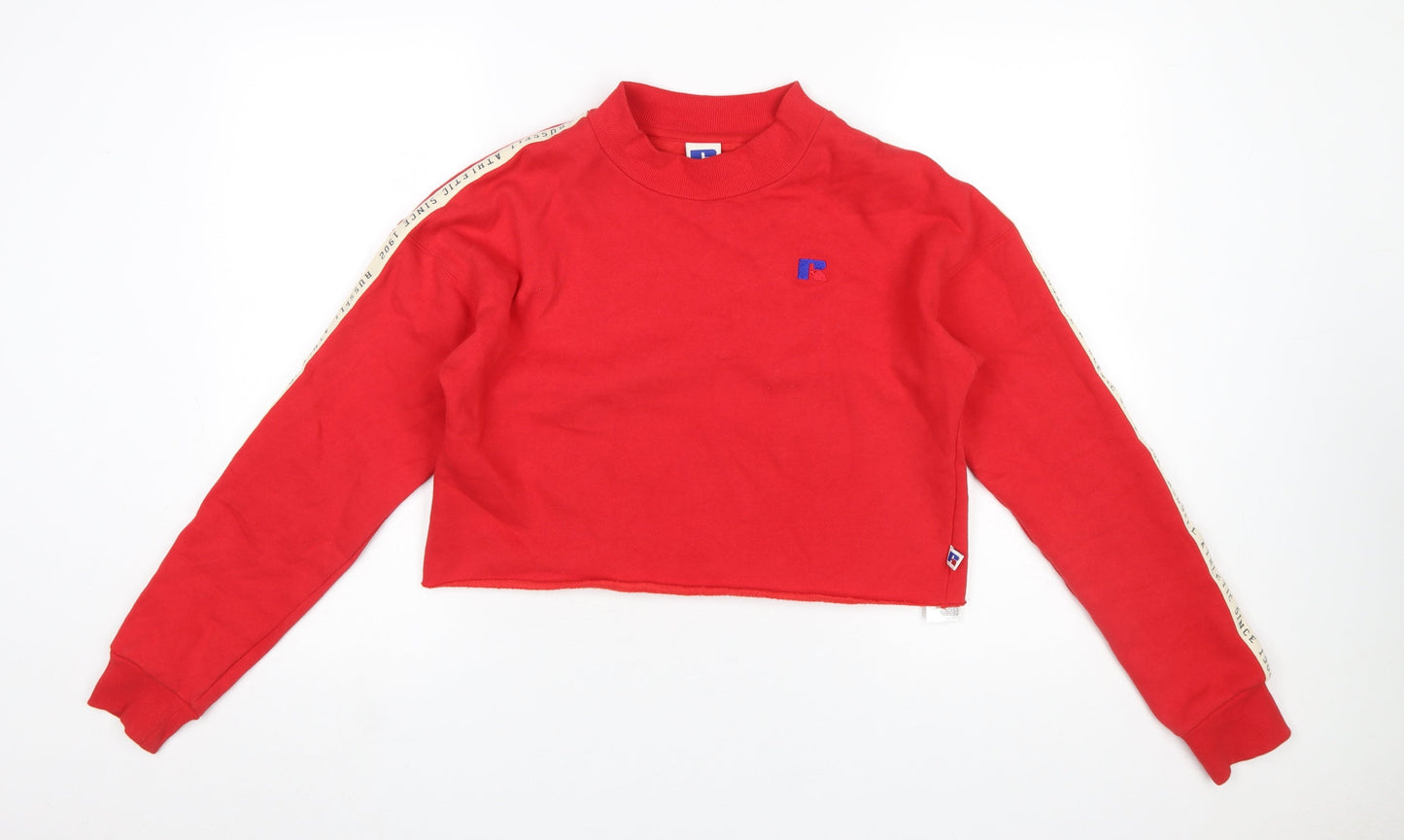Womens UK Size S Russell Athletic Red Pullover Sweatshirt