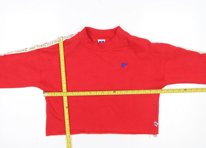 Womens UK Size S Russell Athletic Red Pullover Sweatshirt