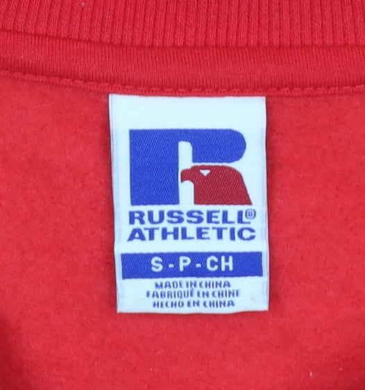 Womens UK Size S Russell Athletic Red Pullover Sweatshirt