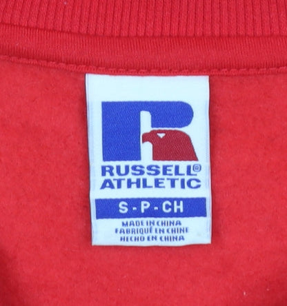 Womens UK Size S Russell Athletic Red Pullover Sweatshirt