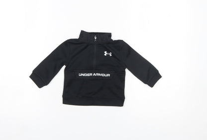 Under Armour Unisex Baby Black 3-6 Months 1/4 Zip Pullover T-Shirt