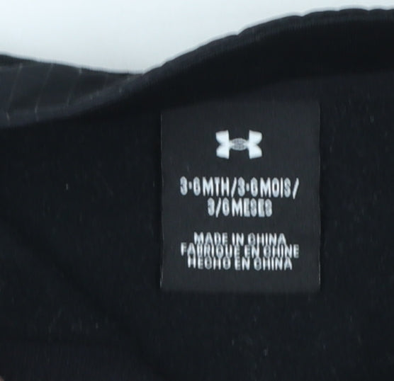Under Armour Unisex Baby Black 3-6 Months 1/4 Zip Pullover T-Shirt