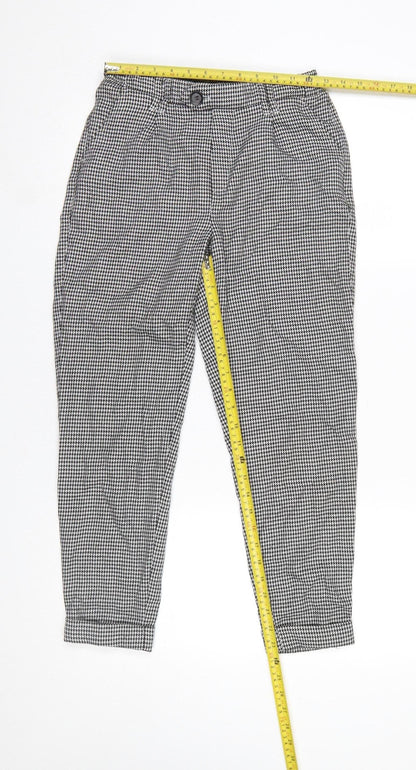 Womens UK Size XS Bershka Slim Fit Casual Workwear Black Trousers