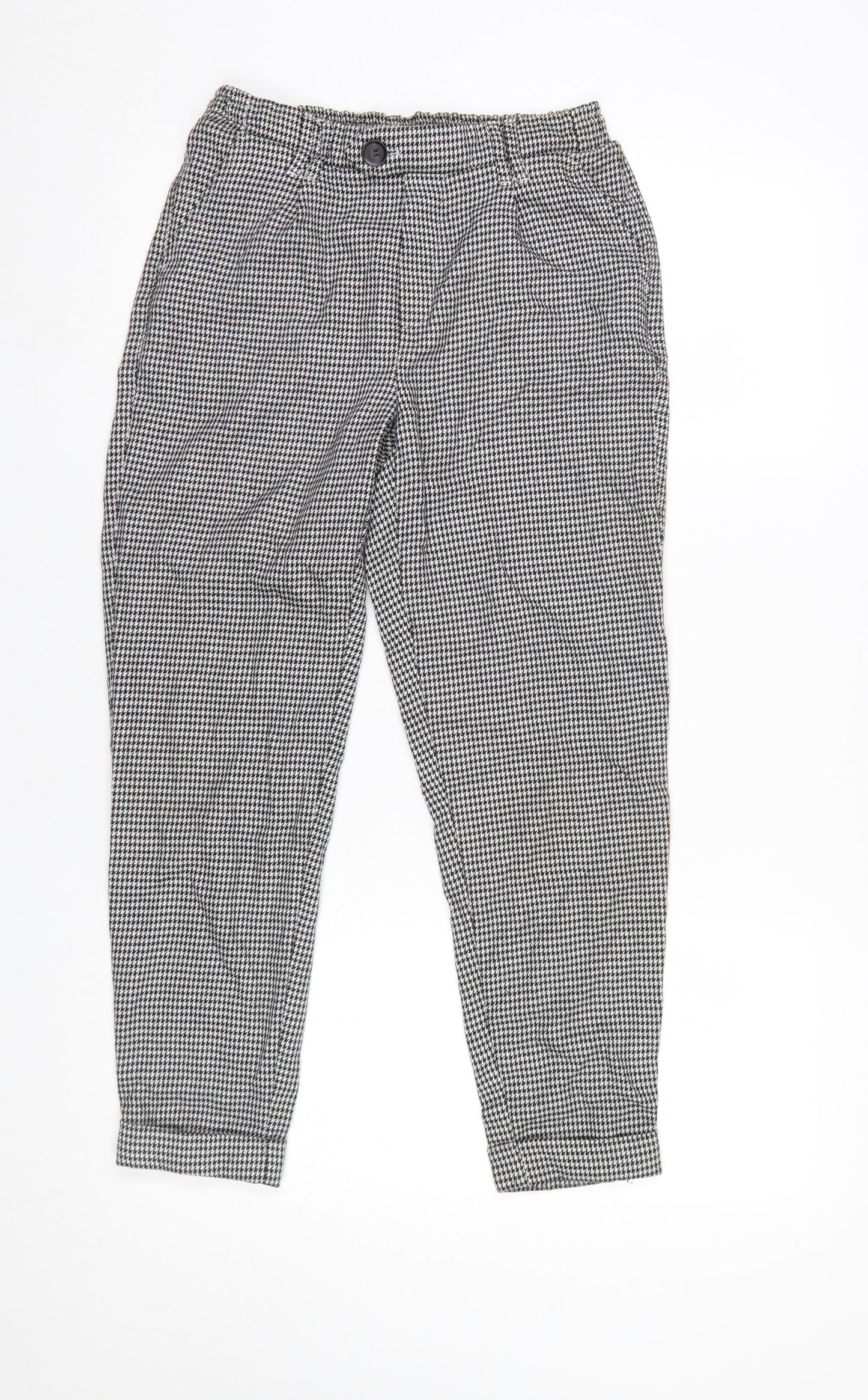 Womens UK Size XS Bershka Slim Fit Casual Workwear Black Trousers