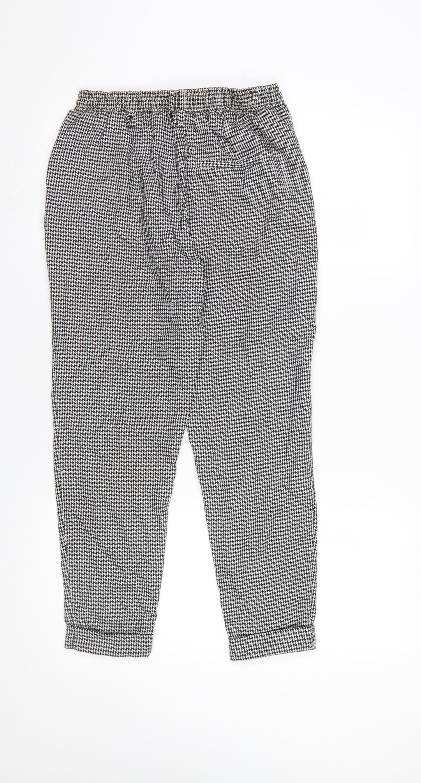 Womens UK Size XS Bershka Slim Fit Casual Workwear Black Trousers