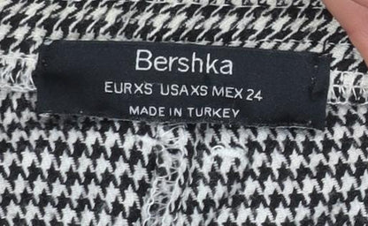 Womens UK Size XS Bershka Slim Fit Casual Workwear Black Trousers