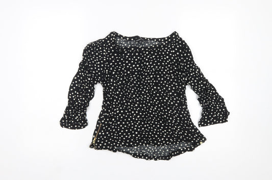 Womens UK Size 12 Warehouse Black Tunic Blouse