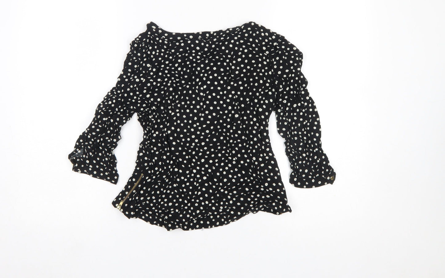 Womens UK Size 12 Warehouse Black Tunic Blouse