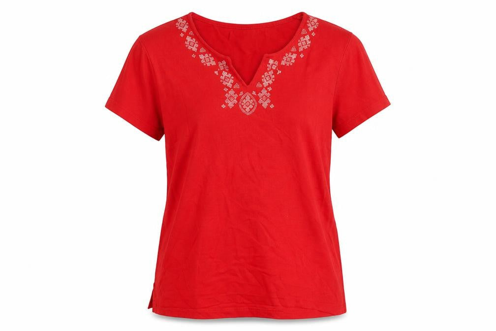 Womens UK Size M Bonmarché Red Basic T-Shirt
