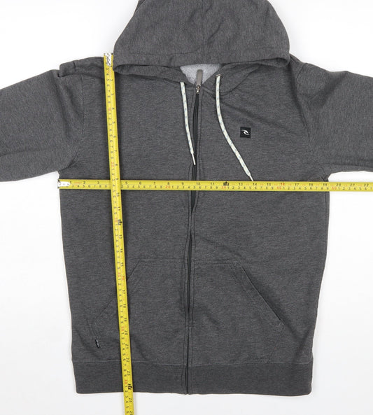 Mens UK Size S RIP CURL Grey Full Zip Hoodie