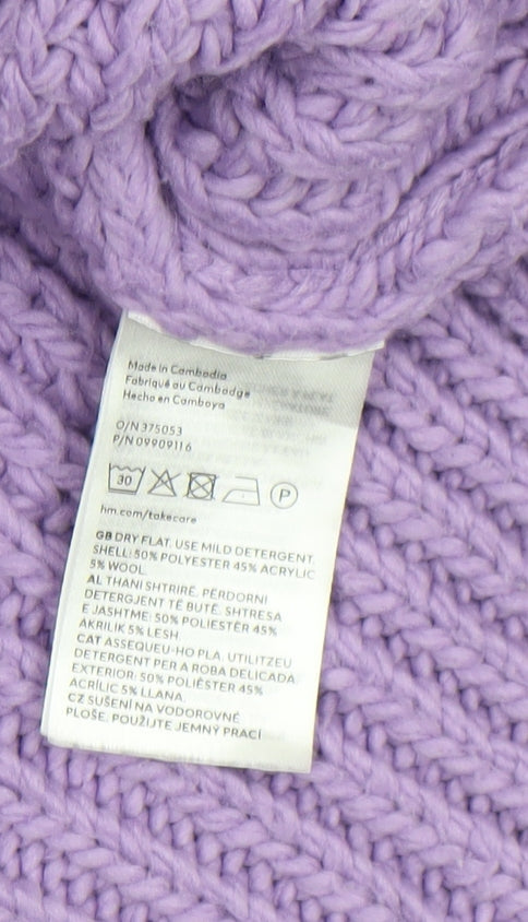 Womens UK Size 8 H&M Purple Pullover Jumper