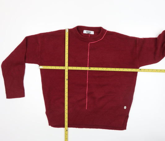Womens UK Size XS Diesel Red Pullover Jumper