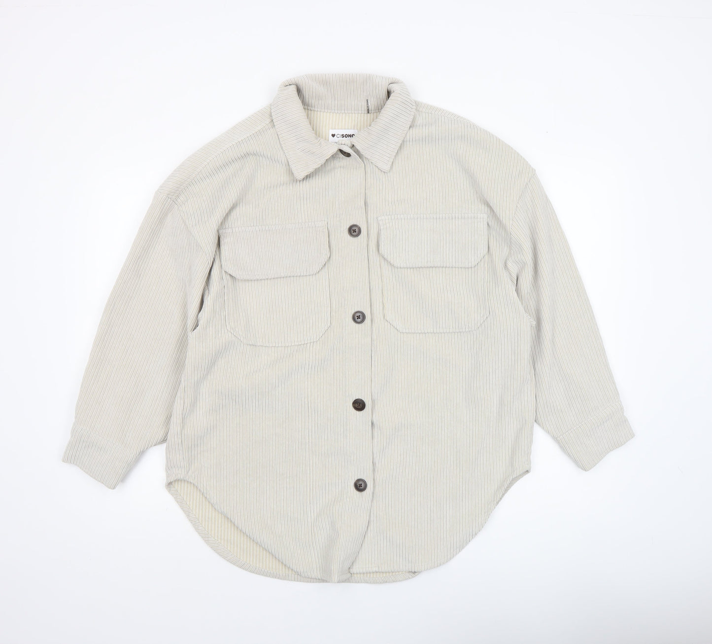 Womens UK Size S CISONO Beige Shirt Jacket
