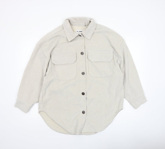 Womens UK Size S CISONO Beige Shirt Jacket