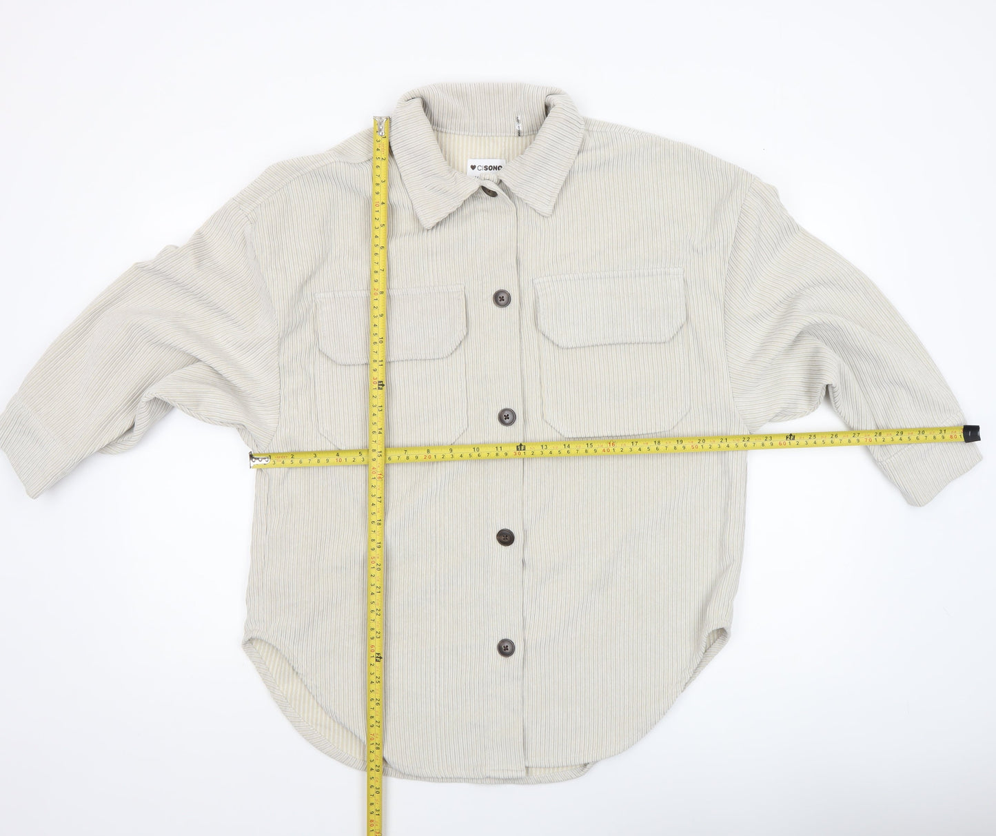 Womens UK Size S CISONO Beige Shirt Jacket