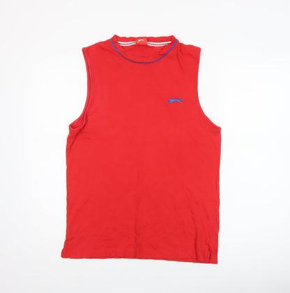 Slazenger Men's Red Cotton Sleeveless Casual Sports Top M