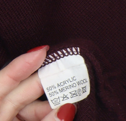 Mens UK Size 2XL Gilt Edge Red Pullover Jumper