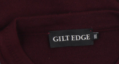 Mens UK Size 2XL Gilt Edge Red Pullover Jumper