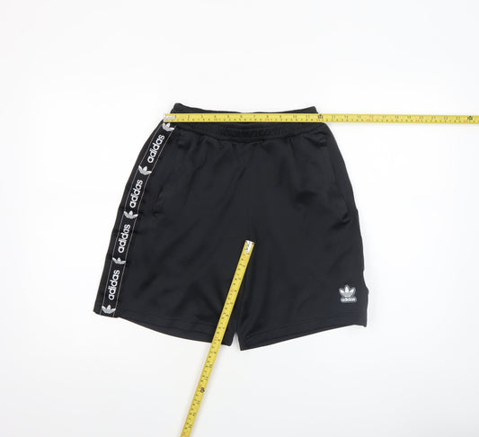 adidas Men's Black XS Athletic Sports Shorts with Logo Trim