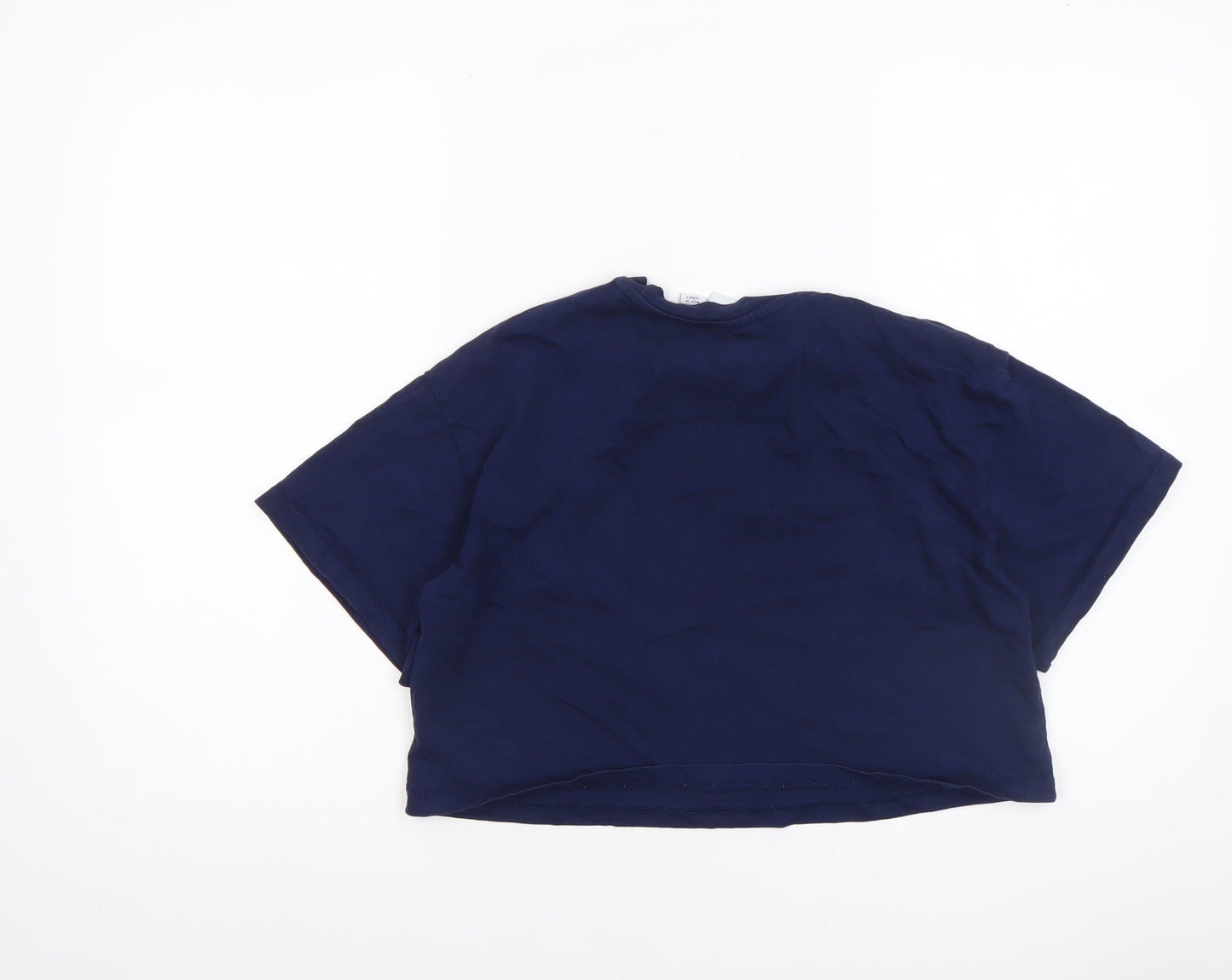 Womens UK Size S Yale University Blue Cropped T-Shirt