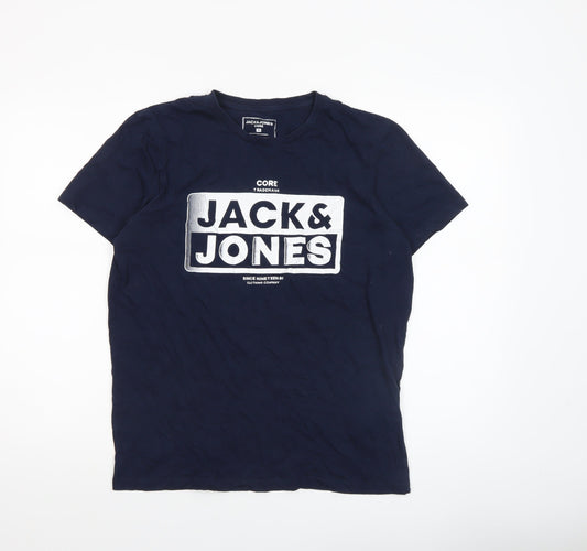 Mens UK Size M JACK & JONES Blue  T-Shirt