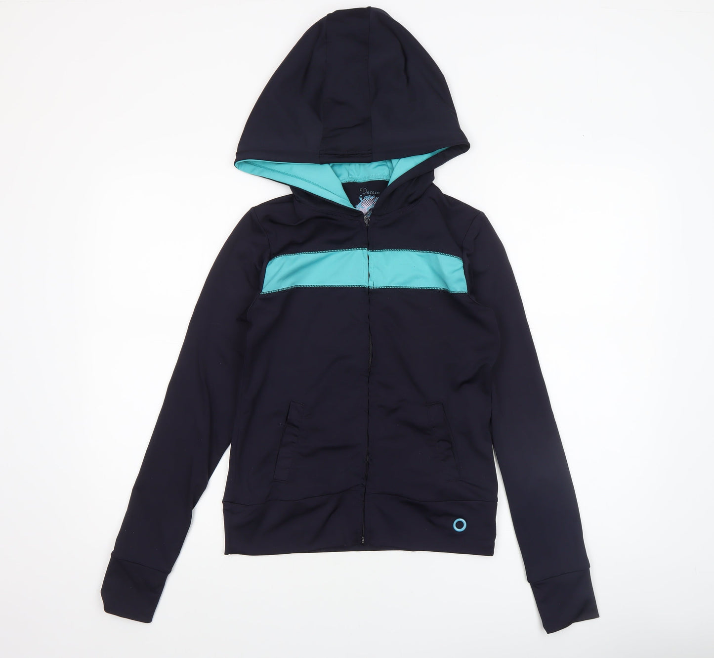 Womens UK Size 8 Denim Co Blue Full Zip Hoodie