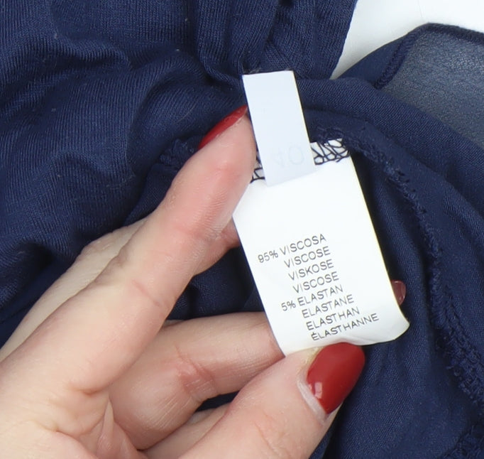 Womens UK Size 12 Bellenisa Blue Basic Blouse