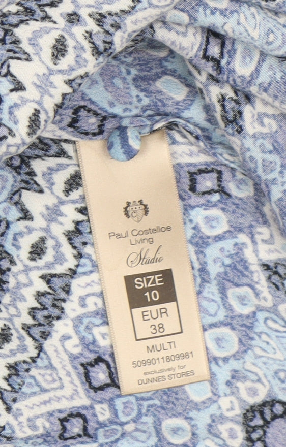 Paul Costelloe Women Multicoloured Size 10 Bohemian Geometric Beach Cover Up