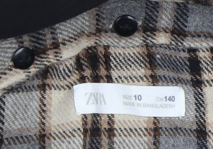 Boys UK Size 10 Years Zara Beige Shirt Jacket