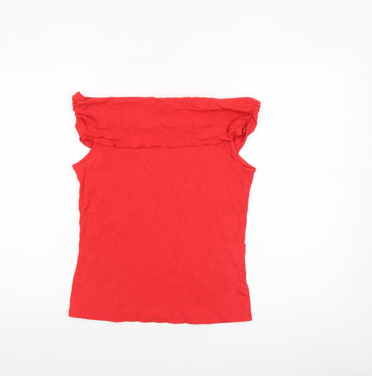 Womens UK Size 12 Savida Red Off the Shoulder Blouse