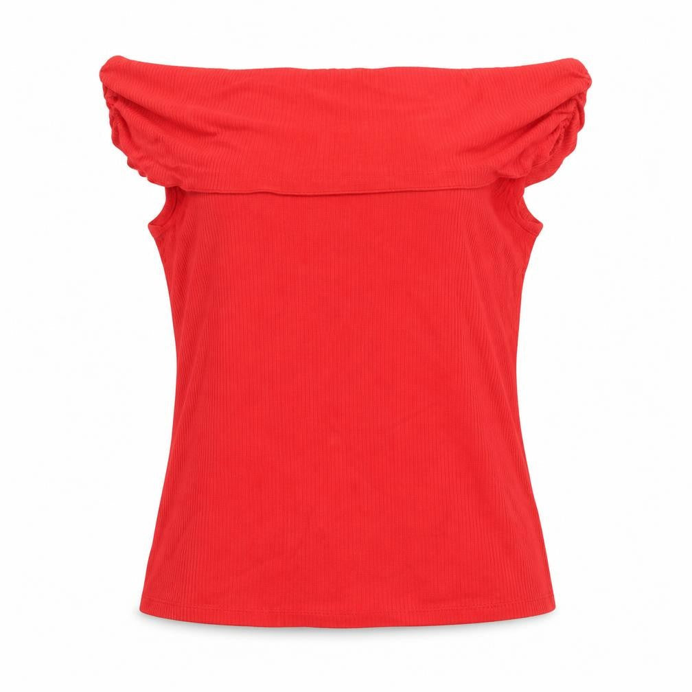 Womens UK Size 12 Savida Red Off the Shoulder Blouse
