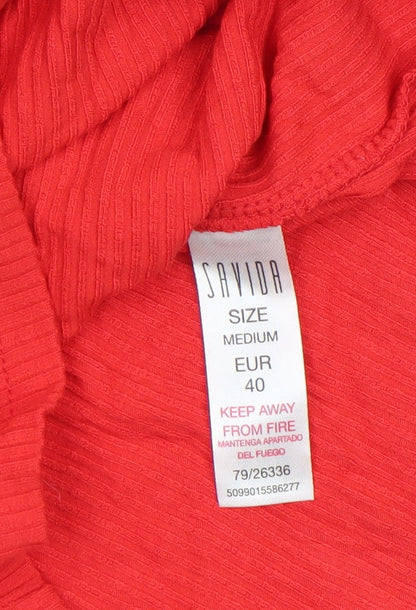 Womens UK Size 12 Savida Red Off the Shoulder Blouse