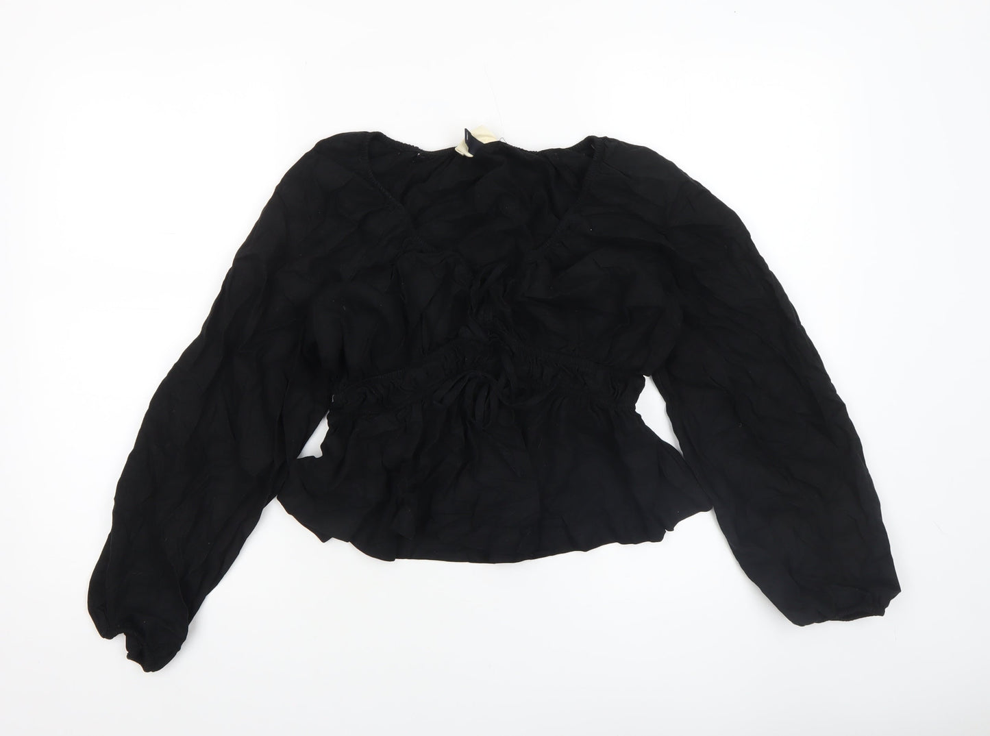Womens UK Size S Universal Thread Black Peasant Blouse