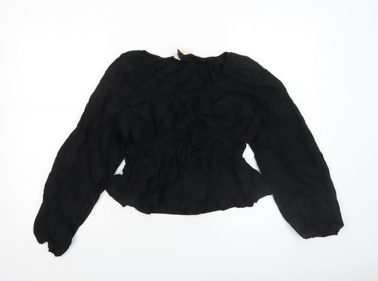 Womens UK Size S Universal Thread Black Peasant Blouse