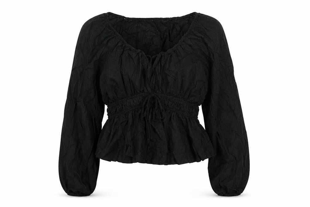 Womens UK Size S Universal Thread Black Peasant Blouse