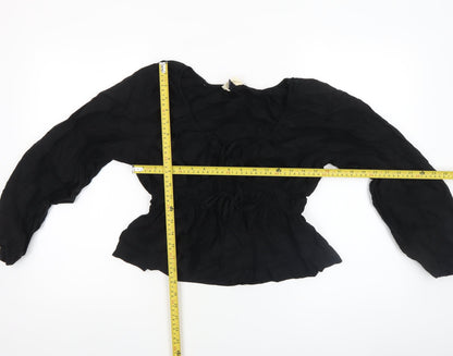 Womens UK Size S Universal Thread Black Peasant Blouse