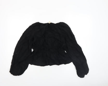 Womens UK Size S Universal Thread Black Peasant Blouse