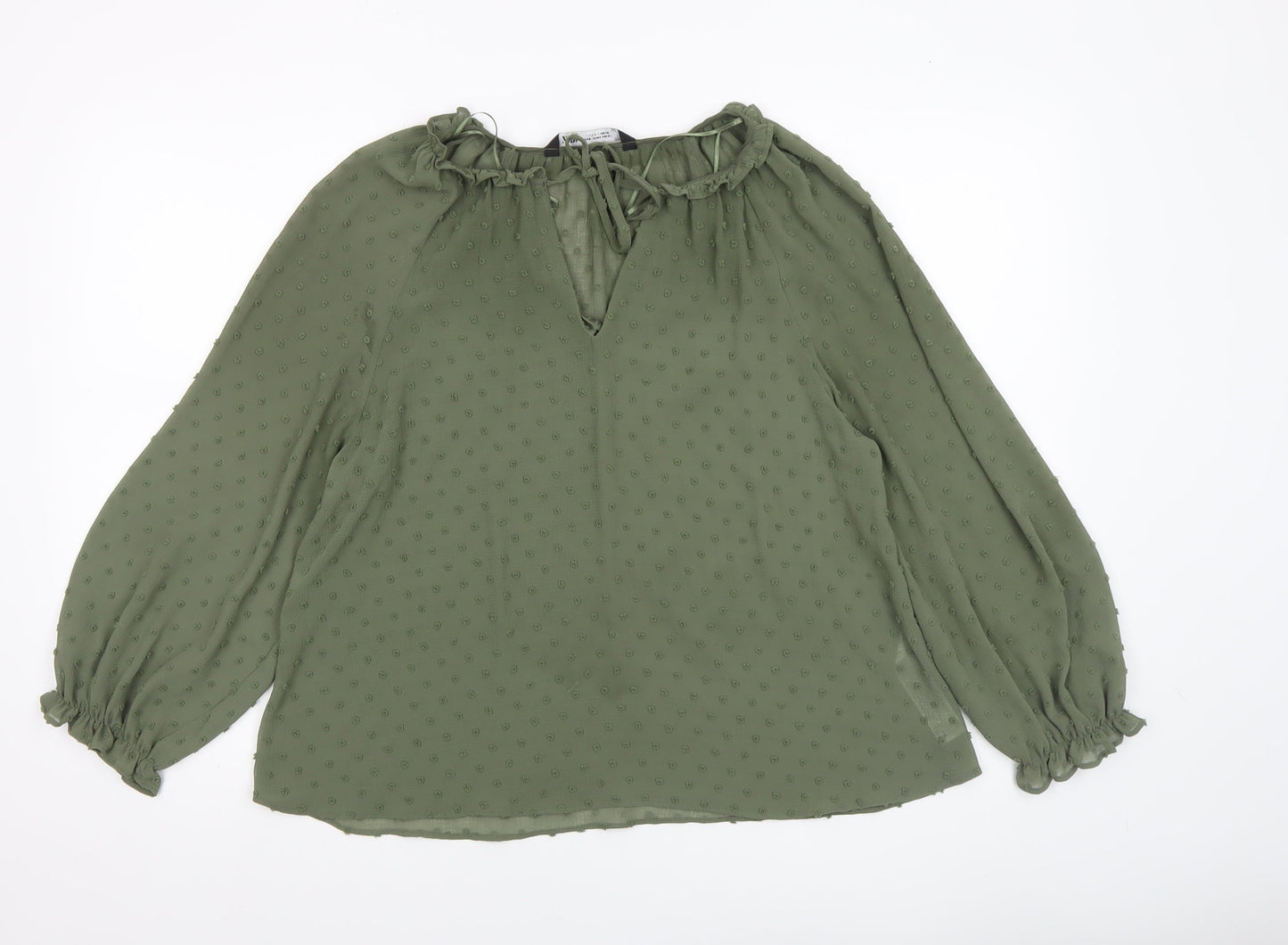 Womens UK Size XS Zara Green Tunic Blouse