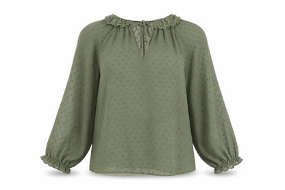 Womens UK Size XS Zara Green Tunic Blouse