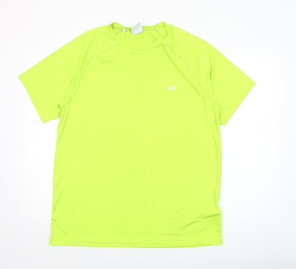 Mens UK Size XL MP Yellow Running & Jogging Gym & Training CrossFit T-Shirt