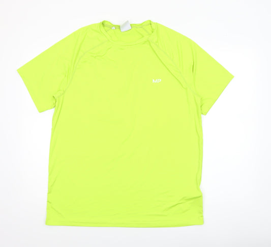 Mens UK Size XL MP Yellow Running & Jogging Gym & Training CrossFit T-Shirt