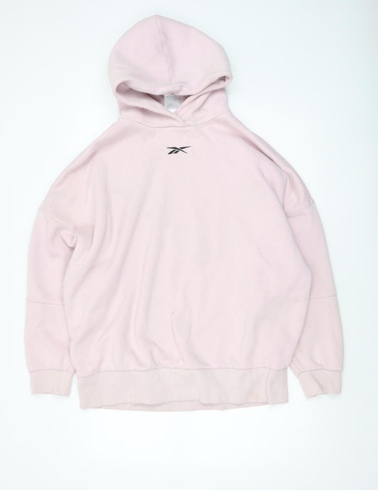 Womens UK Size L Reebok Pink Pullover Hoodie