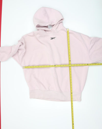 Womens UK Size L Reebok Pink Pullover Hoodie