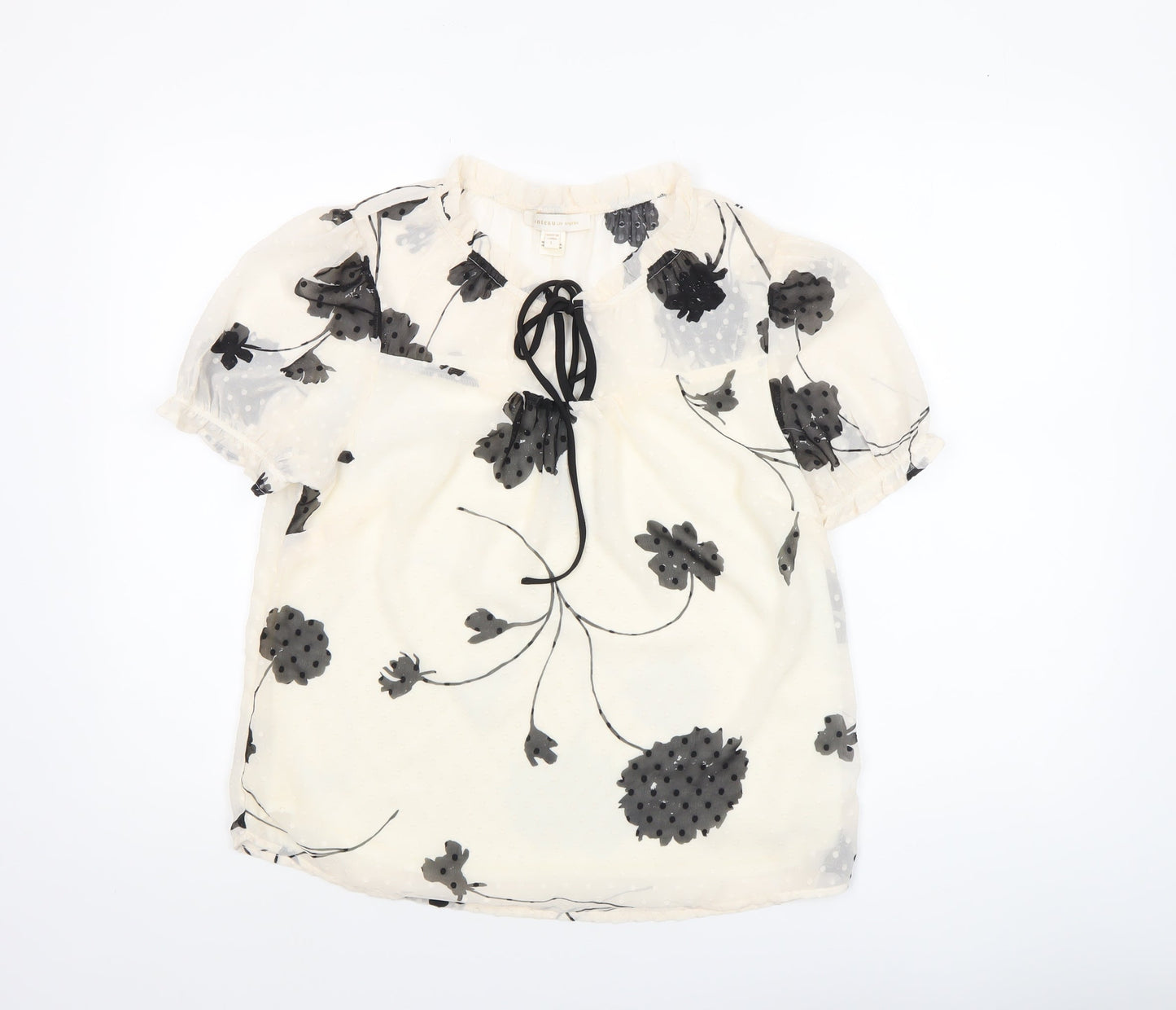 Womens UK Size L Monteau Los Angeles Ivory Tunic Blouse