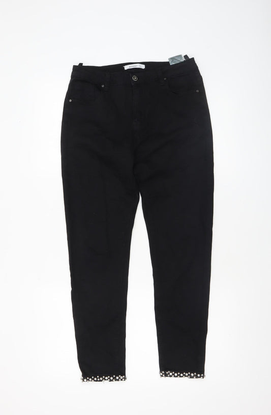 Womens UK Size L Monday Slim Fit Jegging Black Trousers