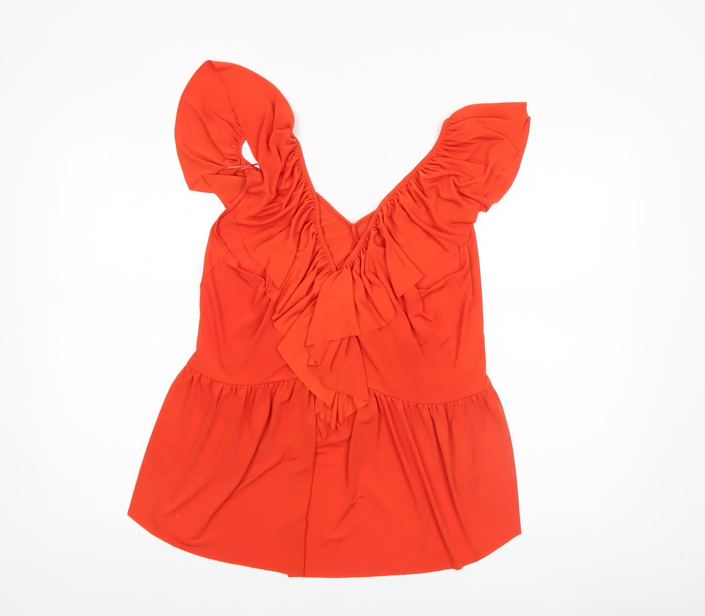 Womens UK Size L Zara Orange Wrap Blouse