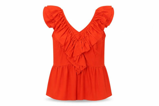 Womens UK Size L Zara Orange Wrap Blouse