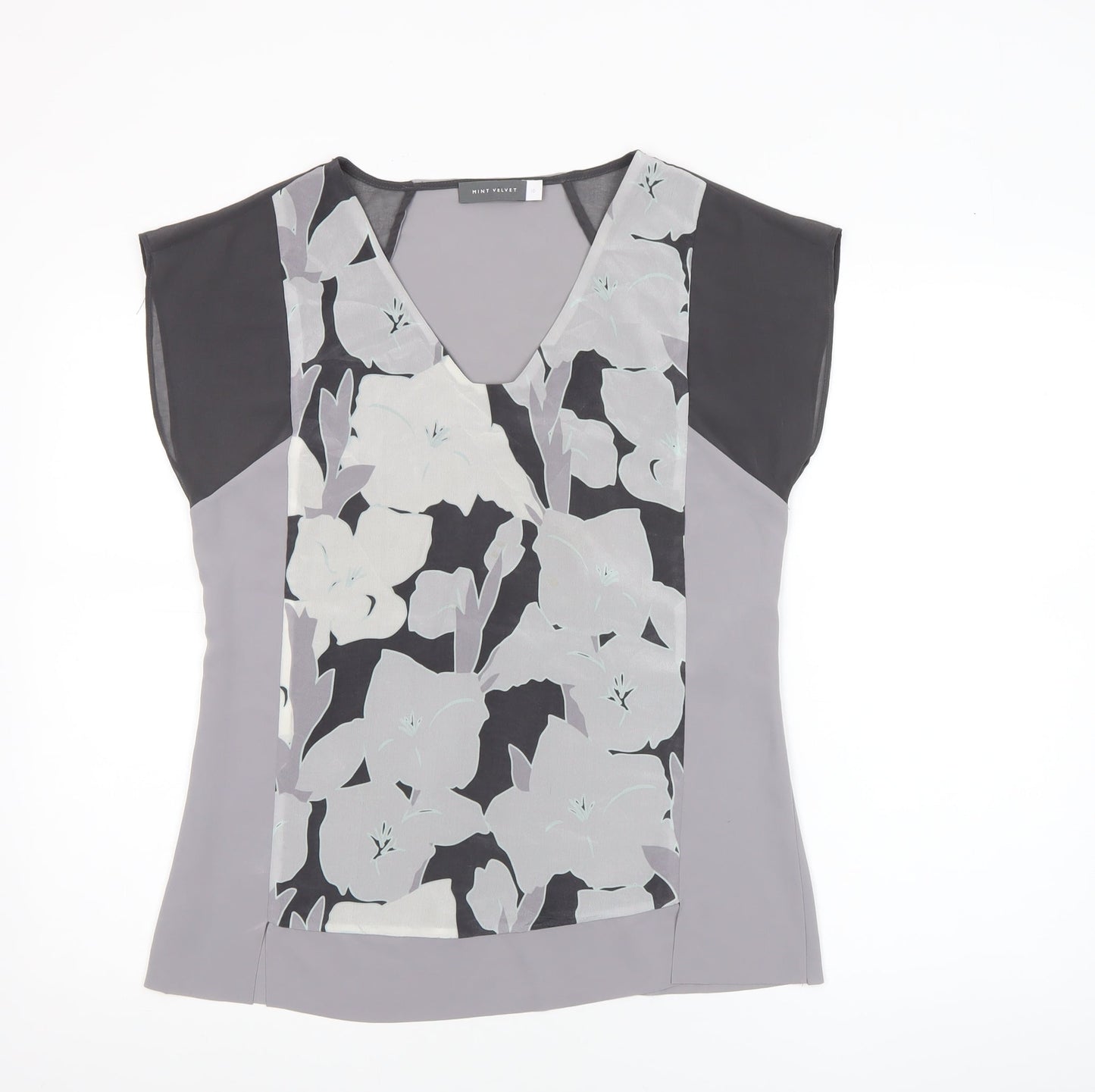 Womens UK Size 10 Mint Velvet Grey Tunic Blouse