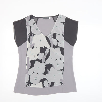 Womens UK Size 10 Mint Velvet Grey Tunic Blouse