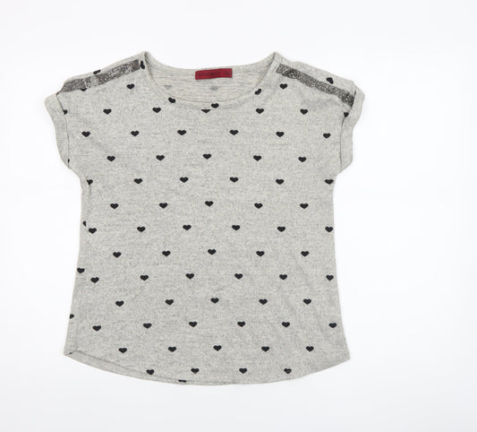 Womens UK Size S Love Scarlett Grey Basic T-Shirt